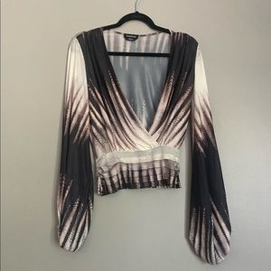 Bebe top with balloon sleeves
